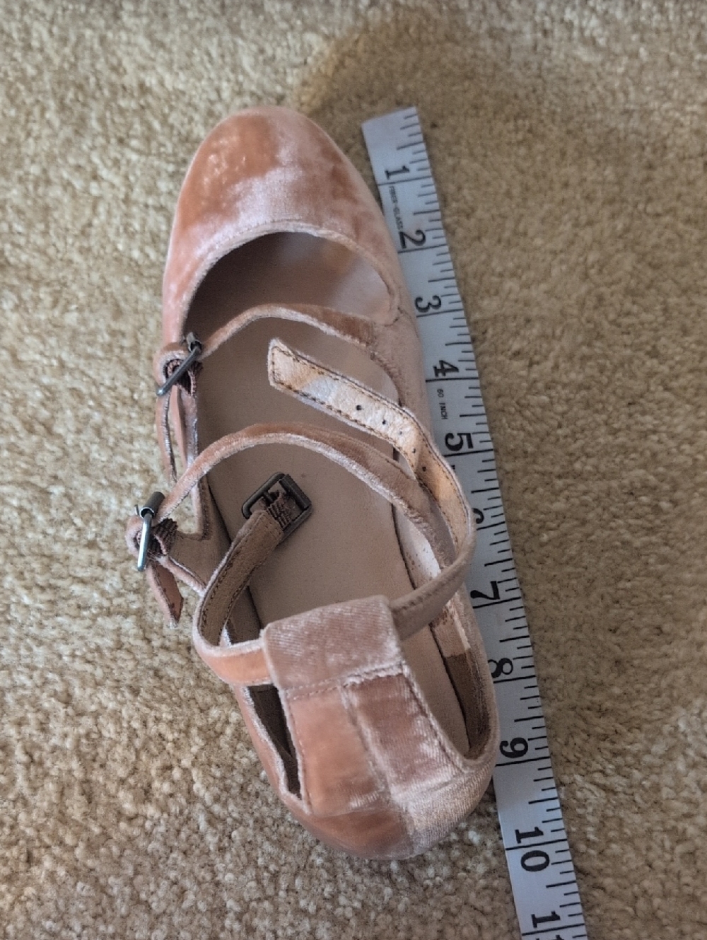 Madewell 'Julie' Triple Buckle Velvet Flats in Rose - Picture 11 of 11